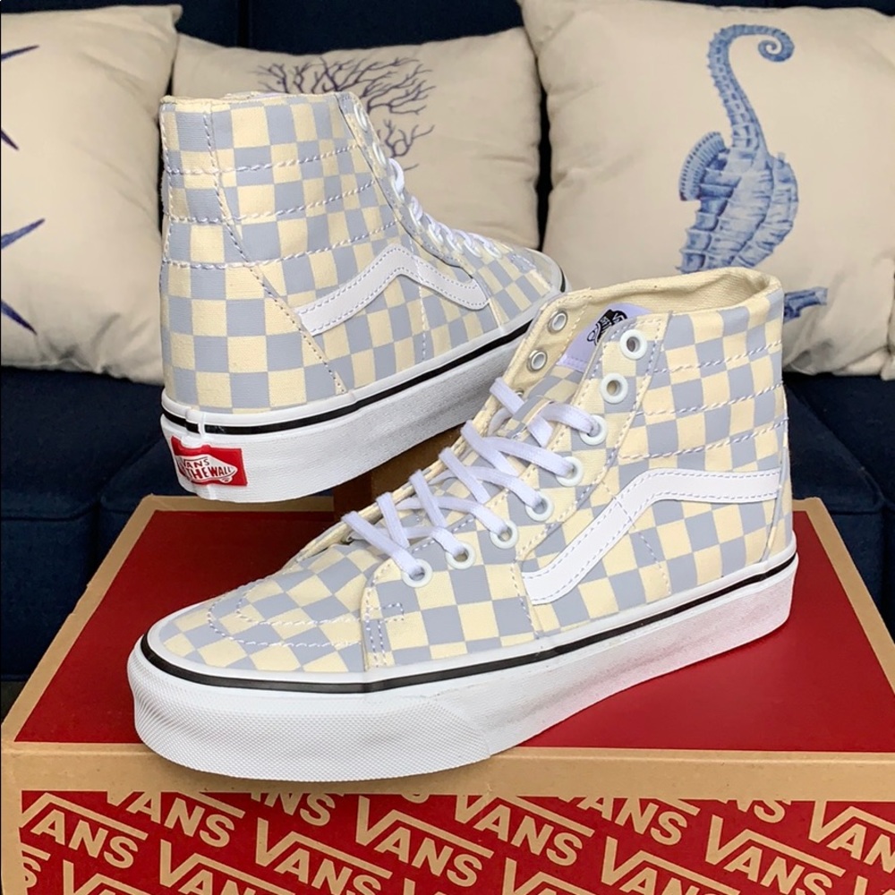 VANS SK8-HI TAPERED CHECKERBOARD Zenbl/TrWht WMNS - Picture 11 of 16